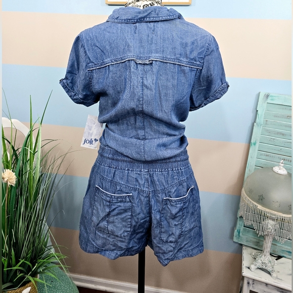 NWT Jolt Denim Romper With Drawstring Waist - Picture 8 of 14